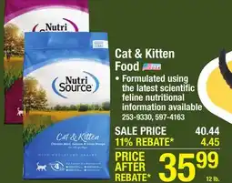 Menards NutriSource Chicken & Rice Cat & Kitten Food - 12 lb offer