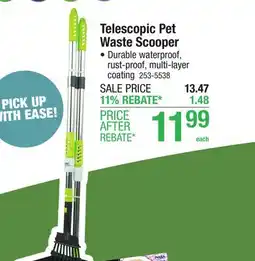 Menards Master Paws Metal Tray & Rake Telescopic Pet Waste Scooper offer