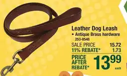 Menards Master Paws Antique Brass Hardware Leather Dog Leash offer