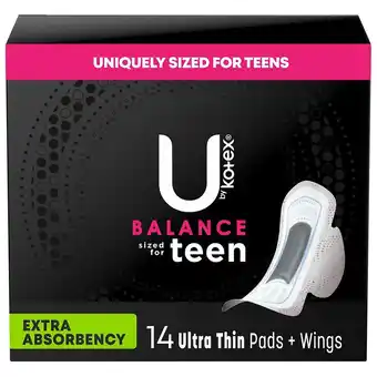 Walgreens Balance Sized for Teens Ultra Thin Pads with Wings Unscented offer