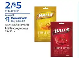 Rite Aid Halls Cough Drops offer