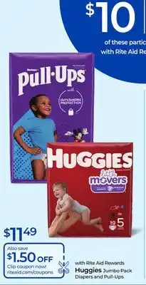 Rite Aid Huggies Jumbo Pack Diapers and Pull-Ups offer