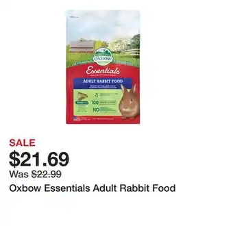 Petsmart Oxbow Essentials Adult Rabbit Food offer