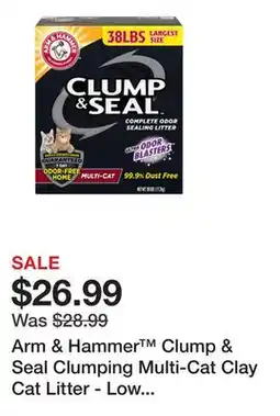 Petsmart Arm & Hammer Clump & Seal Clumping Multi-Cat Clay Cat Litter - Low Dust offer