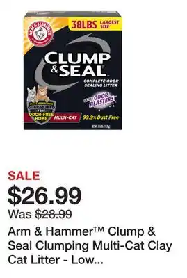 Petsmart Arm & Hammer Clump & Seal Clumping Multi-Cat Clay Cat Litter - Low Dust offer