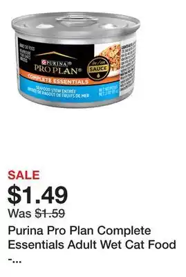 Petsmart Purina Pro Plan Complete Essentials Adult Wet Cat Food - Antioxidants, High-Protein, Loaf, 3 Oz offer