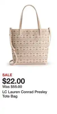 Kohl's LC Lauren Conrad Presley Tote Bag offer