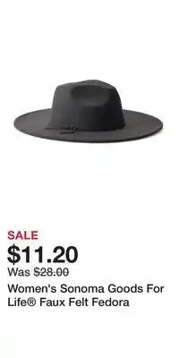 Kohl's Women's Sonoma Goods For Life Faux Felt Fedora offer