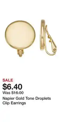 Kohl's Napier Gold Tone Droplets Clip Earrings offer