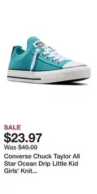 Kohl's Converse Chuck Taylor All Star Ocean Drip Little Kid Girls' Knit Slip-On Shoes offer