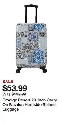 Kohl's Prodigy Resort 20-Inch Carry-On Fashion Hardside Spinner Luggage offer