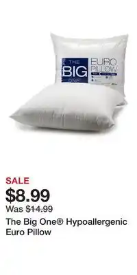 Kohl's The Big One Hypoallergenic Euro Pillow offer