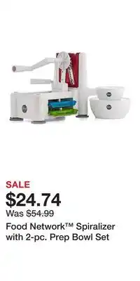 Kohl's Food Network Spiralizer with 2-pc. Prep Bowl Set offer