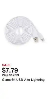 Kohl's Gems 6ft USB-A to Lightning offer