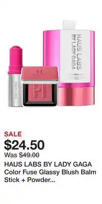 Kohl's HAUS LABS BY LADY GAGA Color Fuse Glassy Blush Balm Stick + Powder Blush Set offer