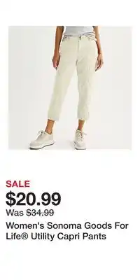 Kohl's Women's Sonoma Goods For Life Utility Capri Pants offer