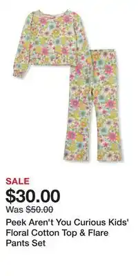 Nordstrom Peek Aren't You Curious Kids' Floral Cotton Top & Flare Pants Set offer