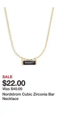 Nordstrom Nordstrom Cubic Zirconia Bar Necklace offer