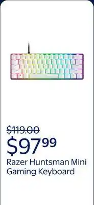 Walmart Razer Huntsman Mini Special Edition, 60% Form Factor, Linear Optical PC Gaming Keyboard, Black/White offer