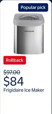 Walmart Frigidaire, 26 lbs. Ice Maker, Bullet-Shaped Ice, Stainless Steel, EFIC130 offer