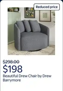 Walmart Beautiful Drew Chair by Drew Barrymore, Charcoal Boucle offer