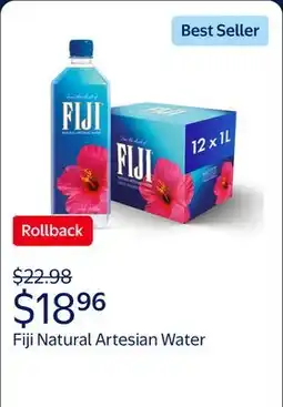 Walmart FIJI Natural Artesian Bottled Water offer