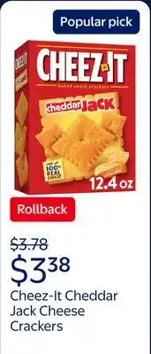 Walmart Cheez-It Cheddar Jack Cheese Crackers, Baked Snack Crackers offer