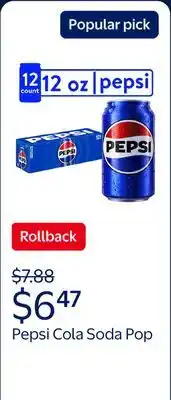 Walmart Pepsi Cola Soda Pop offer