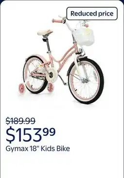 Walmart Gymax 18'' Kids Bike Toddlers Adjustable Freestyle Bicycle w/ Training Wheels offer