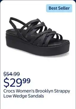 Walmart Crocs Women's Brooklyn Strappy Low Wedge Sandals offer