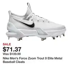 Dick's Sporting Goods Nike Men's Force Zoom Trout 9 Elite Metal Baseball Cleats offer