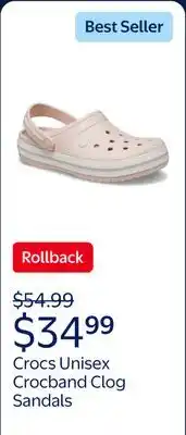 Walmart Crocs Unisex Crocband Clog Sandals offer