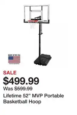 Dick's Sporting Goods Lifetime 52 MVP Portable Basketball Hoop offer