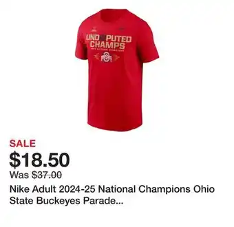 Dick's Sporting Goods Nike Adult 2024-25 National Champions Ohio State Buckeyes Parade T-Shirt offer