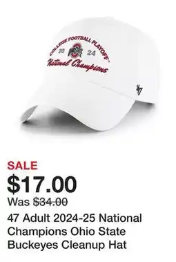 Dick's Sporting Goods 47 Adult 2024-25 National Champions Ohio State Buckeyes Cleanup Hat offer