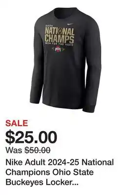 Dick's Sporting Goods Nike Adult 2024-25 National Champions Ohio State Buckeyes Locker Room Long Sleeve Shirt offer