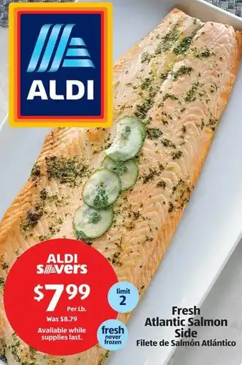 Aldi Fresh Atlantic Salmon Side offer