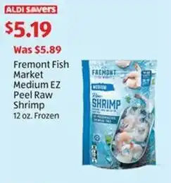 Aldi Fremont Fish Market Medium EZ Peel Raw Shrimp offer