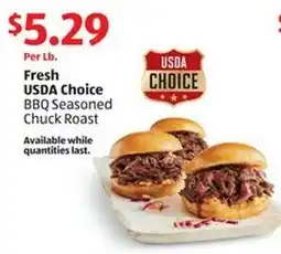 Aldi Fresh USDA Choice BBQ Seasoned Chuck Roast offer