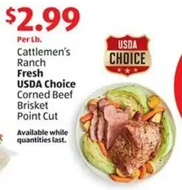 Aldi Cattlemen's Ranch Fresh USDA Choice Corned Beef Brisket Point Cut offer