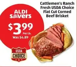 Aldi Cattlemen's Ranch Fresh USDA Choice Flat Cut Corned Beef Brisket offer