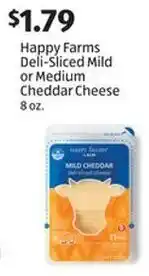 Aldi Happy Farms Deli-Sliced Mild or Medium Cheddar Cheese offer