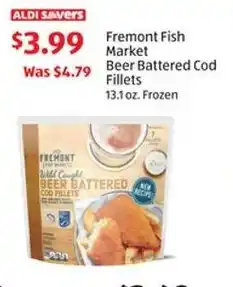 Aldi Fremont Fish Market Beer Battered Cod Fillets offer