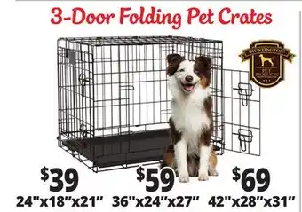 Ocean State Job Lot Huntington Pet Products Premium 3 Door Pet Crates offer