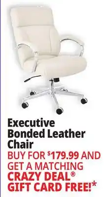 Ocean State Job Lot Modern Executive Bonded Leather Desk Chair Ivory offer