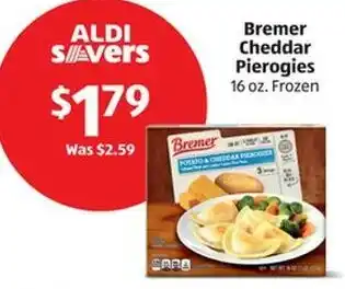 Aldi Bremer Cheddar Pierogies offer