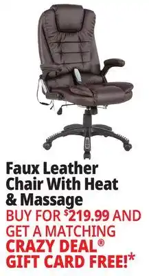 Ocean State Job Lot Mecor High Back Faux Leather Office Chair with Heat & Massage Brown offer