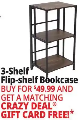 Ocean State Job Lot FlipShelf 3-Shelf Narrow Bookcase Black/Brown offer