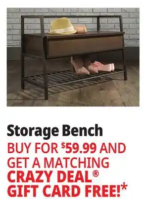 Ocean State Job Lot Sauder North Avenue Storage Bench Smoked Oak Finish offer