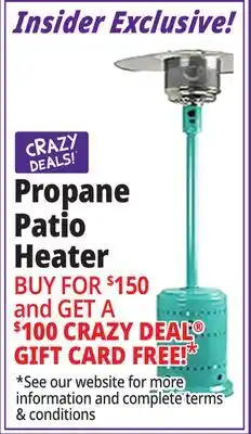 Ocean State Job Lot 46 000 BTU Commercial Outdoor Propane Patio Heater with Wheels Bahama Blue offer